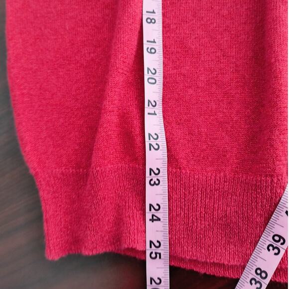 Baxter Wells Metallic Thread Sweater Women's Sz L Red Long Sleeve Mock Neck - Picture 11 of 16
